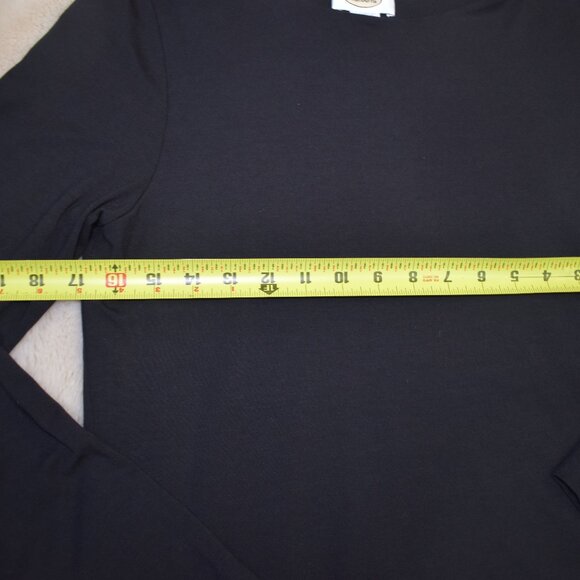 Talbots Silk Blend Long Sleeve Scoop Neck Blouse Size Large Black - Picture 9 of 12